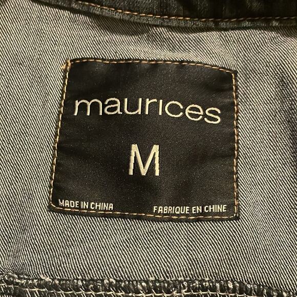 Maurices Brand Women's size Medium dark Wash Denim Vest Button up Style - Picture 3 of 5